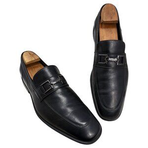 Bruno Magli Fermo Black Nappa‎ Leather Horsebit Loafers